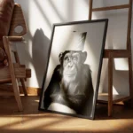 poster singe amusant avec rouleau de papier encadre.webp