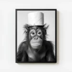 poster singe avec chapeau avec cadre.webp