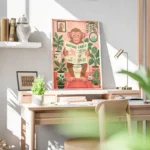 poster singe lisant le journal bureau.webp