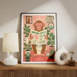 poster singe lisant le journal meuble.webp