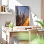 poster skyline de dubai a l aube bureau.webp