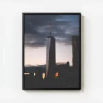 poster skyline de new york au crepuscule avec cadre.webp