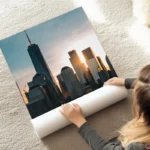 poster skyline new york au coucher de soleil au sol.webp
