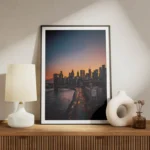 poster skyline new york au coucher du soleil meuble.webp