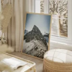 poster sommet montagne enneige salon beige.webp