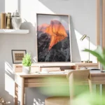 poster sommet montagne ensoleille bureau.webp