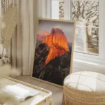 poster sommet montagne ensoleille salon beige.webp