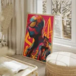 poster spider man street art salon beige.webp
