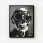 poster squelette pilote vintage avec cadre.webp