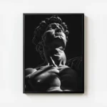 poster statue de david en noir et blanc avec cadre.webp