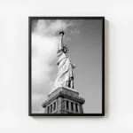 poster statue de la liberte noir et blanc avec cadre.webp