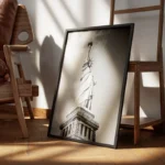 poster statue de la liberte noir et blanc encadre.webp