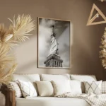 poster statue de la liberte noir et blanc salon.webp