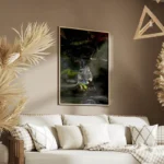poster statue paisible jardin tranquille salon.webp