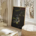 poster statue paisible jardin tranquille salon beige.webp
