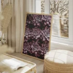 poster succulentes violettes salon beige.webp