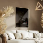 poster suv mercedes noir dans la nuit salon.webp
