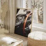 poster tableau tableau de bord voiture vintage salon beige.webp