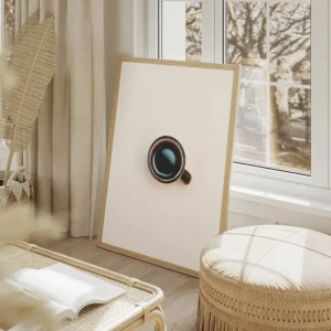 poster tasse de cafe noir salon beige.webp