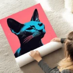 poster tete de chat moderne au sol.webp