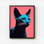 poster tete de chat moderne avec cadre.webp