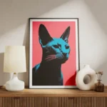poster tete de chat moderne meuble.webp
