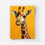 poster tete de girafe sur fond orange.webp