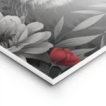 poster tete de guepard noir et blanc avec yeux bleus lightpanel.webp