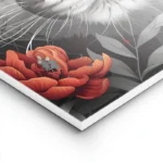 poster tete de puma noir et blanc aux yeux bleus lightpanel.webp