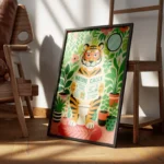 poster tigre aux toilettes encadre.webp