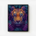poster tigre iridescent jungle avec cadre.webp