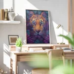 poster tigre iridescent jungle bureau.webp