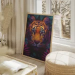 poster tigre iridescent jungle salon beige.webp