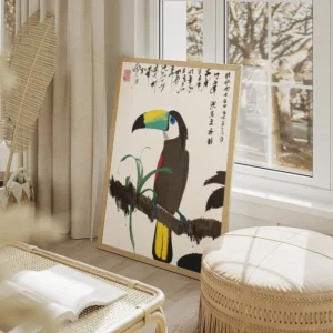 poster toucan colore salon beige.webp