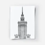 poster tour gothique en noir et blanc.webp