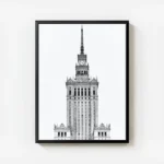 poster tour gothique en noir et blanc avec cadre.webp