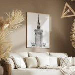 poster tour gothique en noir et blanc salon.webp