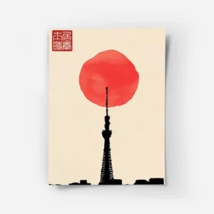 poster tour japonaise rouge.webp