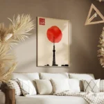 poster tour japonaise rouge salon.webp