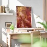 poster tourbillon rouge et jaune bureau.webp