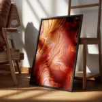 poster tourbillon rouge et jaune encadre.webp