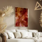 poster tourbillon rouge et jaune salon.webp