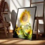 poster tournesol lumineux encadre.webp