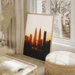 poster tours jumelles kuala lumpur salon beige.webp