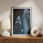 poster tours petronas illuminees meuble.webp