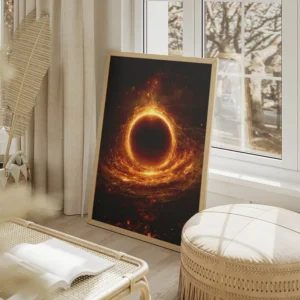 poster trou noir sagittarius a salon beige.webp