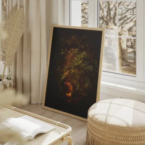 poster tunnel arbres salon beige.webp