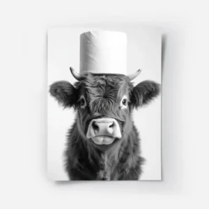 poster vache drole avec chapeau.webp