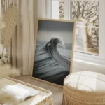 poster vague mer salon beige.webp