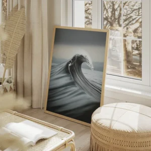 poster vague mer salon beige.webp